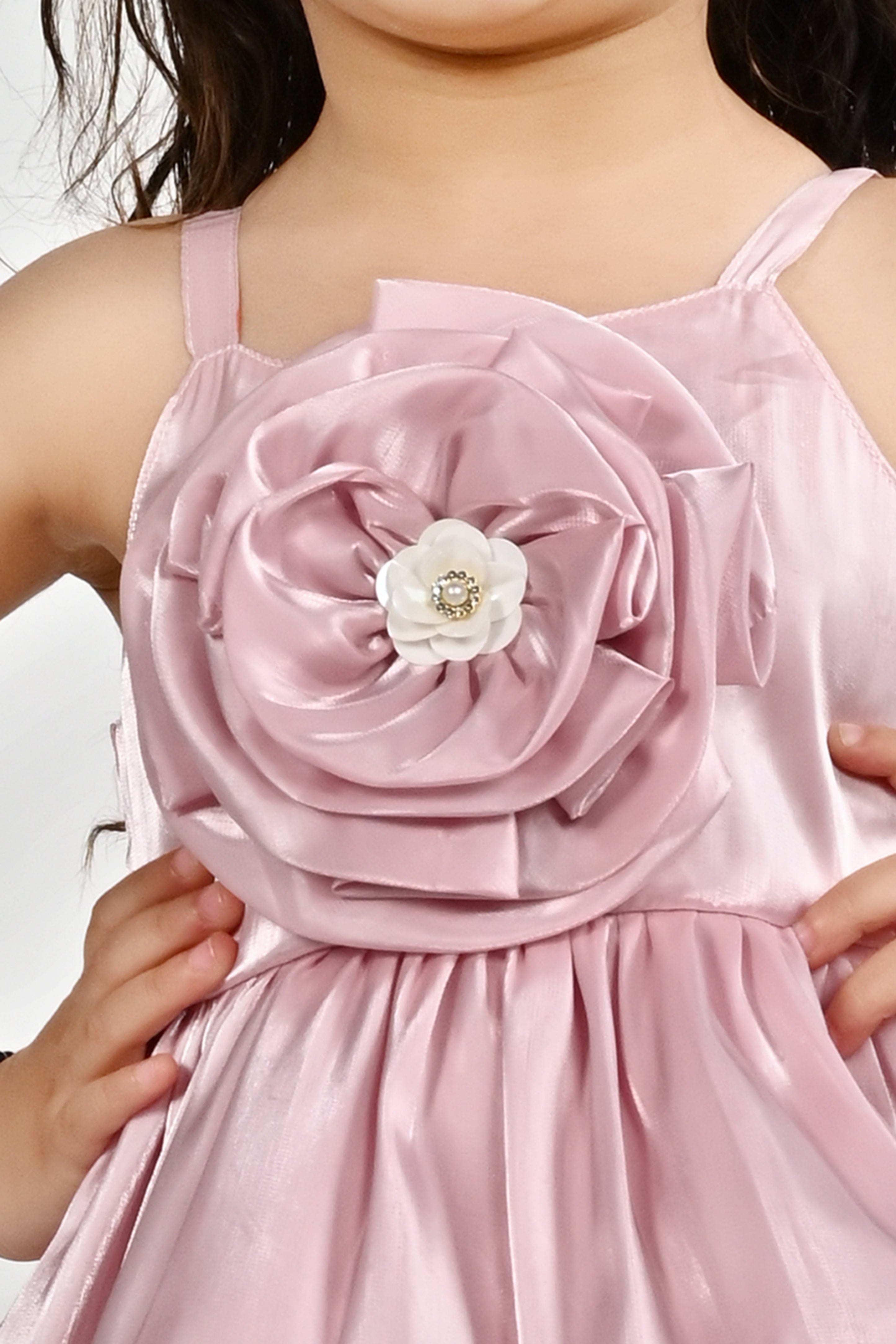 Sleeveless Designer Frock for Girls | Pink