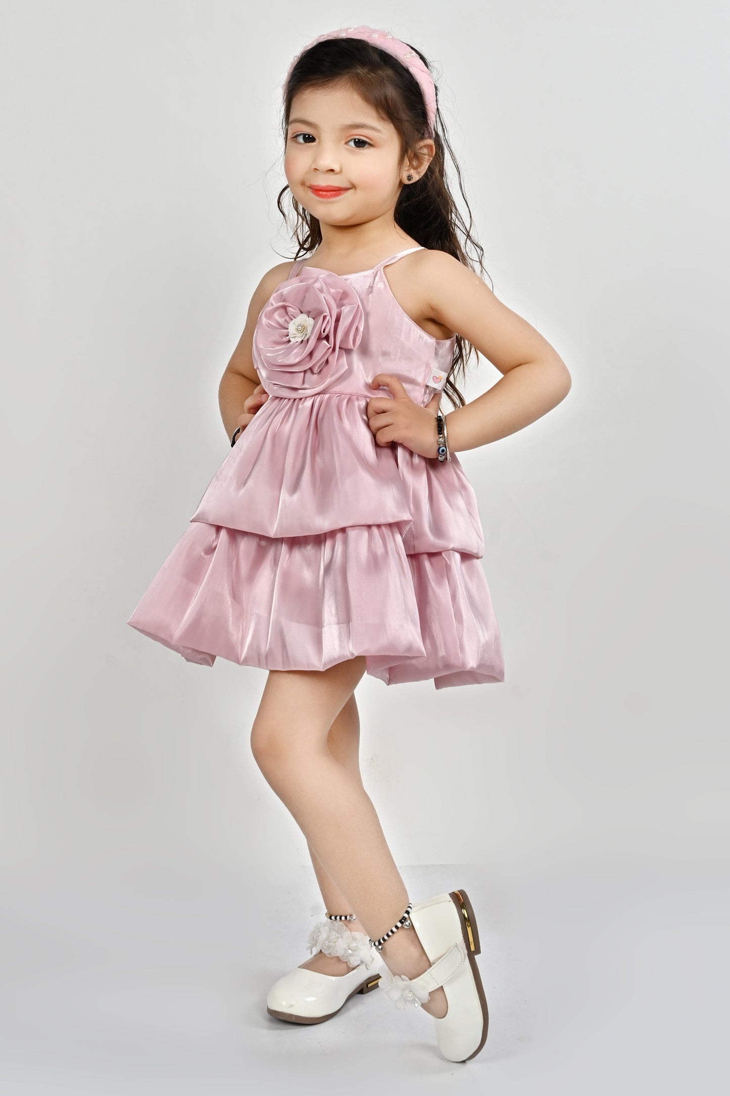 Sleeveless Designer Frock for Girls | Pink