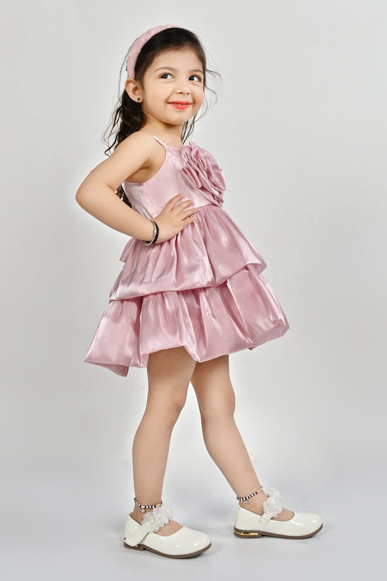 Sleeveless Designer Frock for Girls | Pink