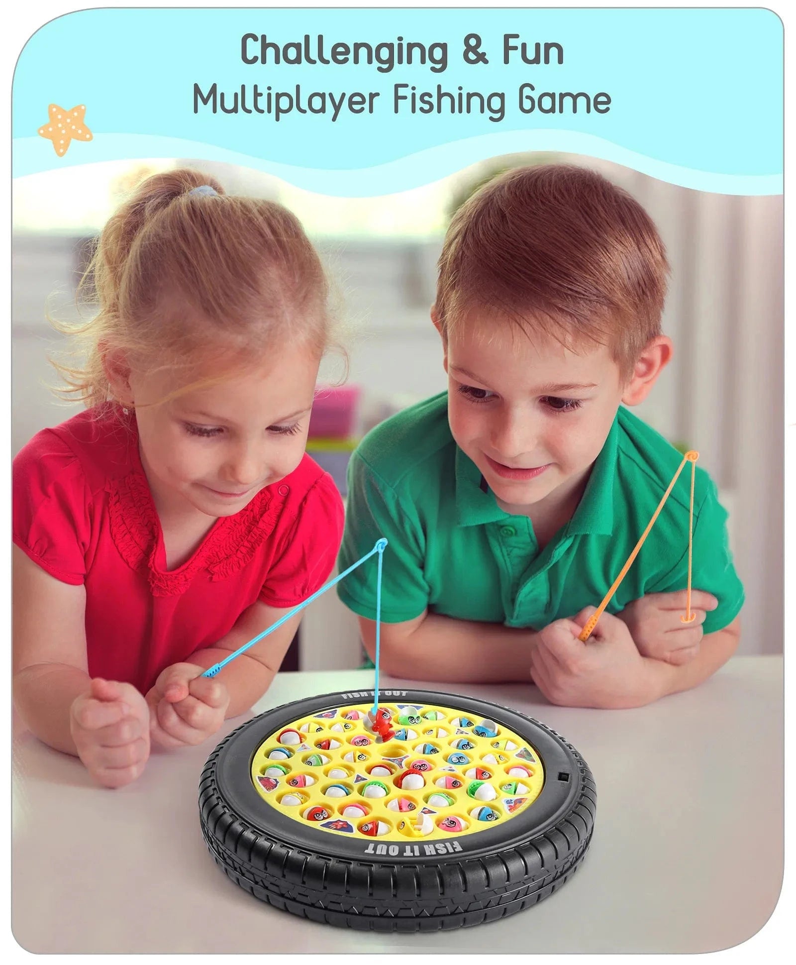 Magnetic Fishing Game Set | 45 Fish and 4 Poles | +3 Years
