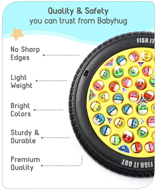 Magnetic Fishing Game Set | 45 Fish and 4 Poles | +3 Years