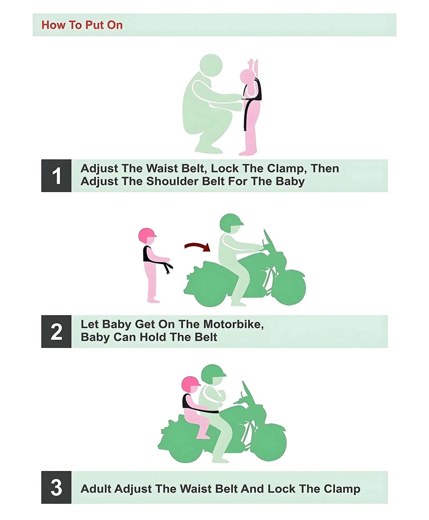Kids Safety Belt For Two Wheeler | Child Harness Safety Seat Belt