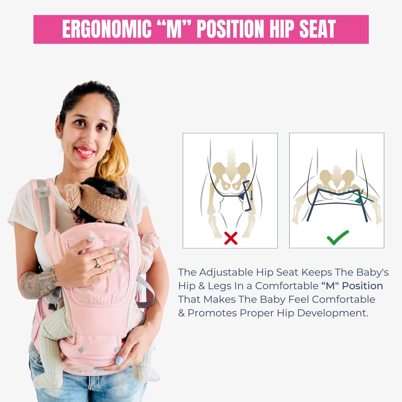 Baby Carrier with Hip Seat | Comfortable & Breathable