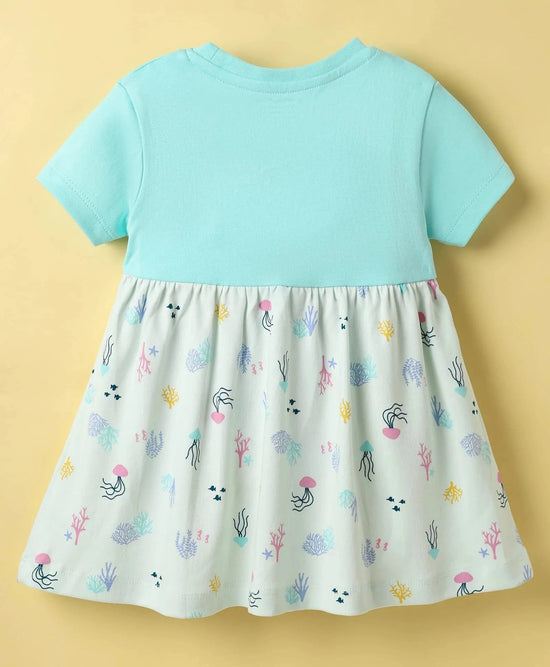Frock For Girls | Half Sleeves | Marine Print | 100% Cotton