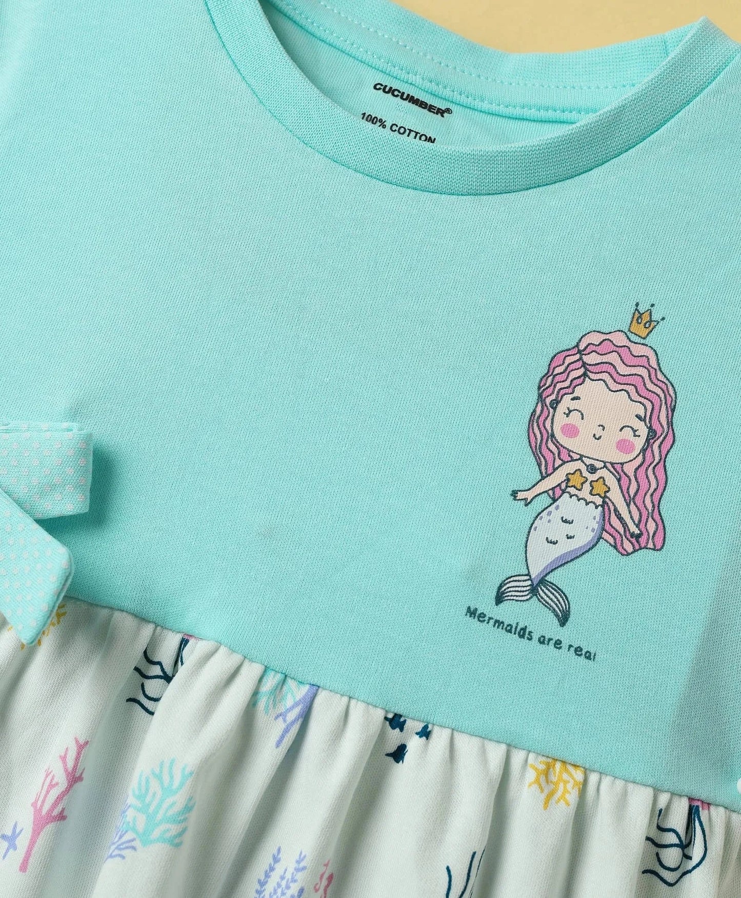 Frock For Girls | Half Sleeves | Marine Print | 100% Cotton