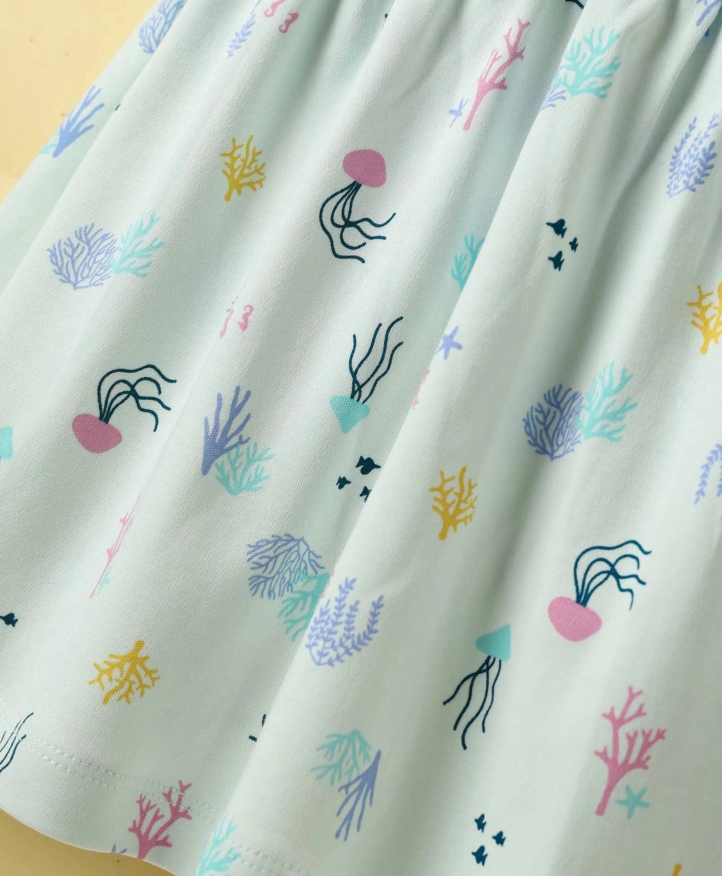 Frock For Girls | Half Sleeves | Marine Print | 100% Cotton