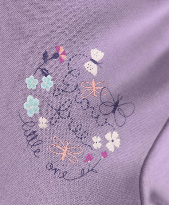 Frock For Girls | Half Sleeves | Mouse Print | 100% Cotton | Purple