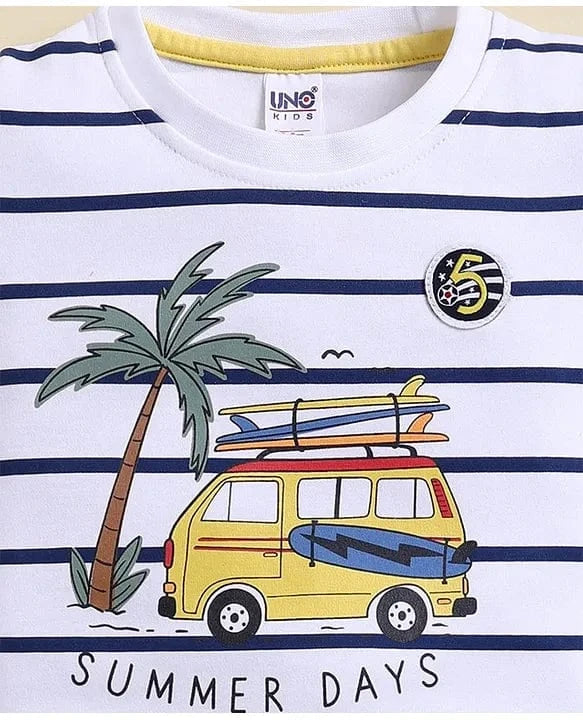 Clothing Sets For Boys | Travel Print | 100% Cotton | Navy