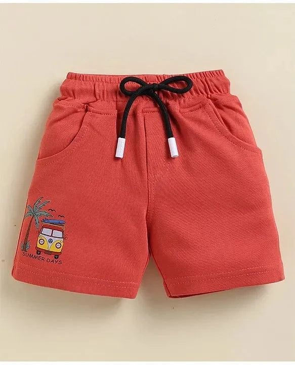Clothing Sets For Boys | Travel Print | 100% Cotton | Red
