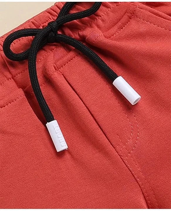 Clothing Sets For Boys | Travel Print | 100% Cotton | Red