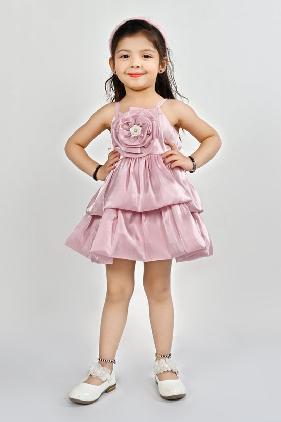 Sleeveless Designer Frock for Girls | Pink
