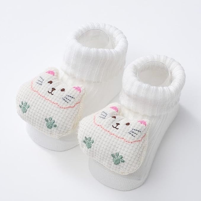 Fancy Cotton Socks For Newborn Babies | Multicolor | Unisex | Pack of 3