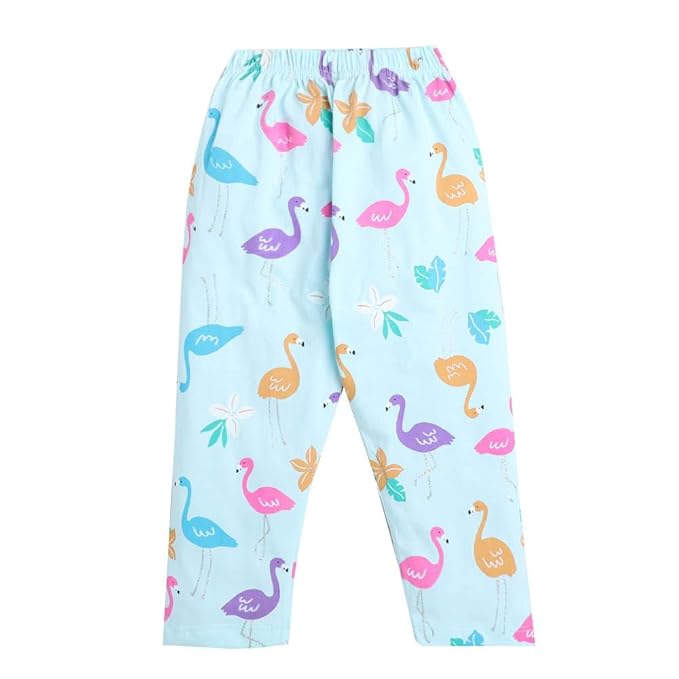 SleepWear Set For Baby Girls | Flamingo Print | Blue
