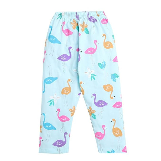 SleepWear Set For Baby Girls | Flamingo Print | Blue