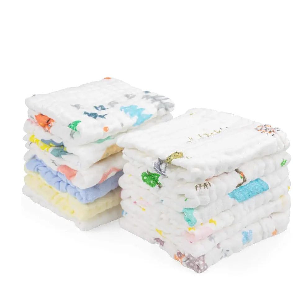 Baby Muslin Multiuse Napkins For Infants & Toddlers | Pack of 5 | 100% Muslin Cotton