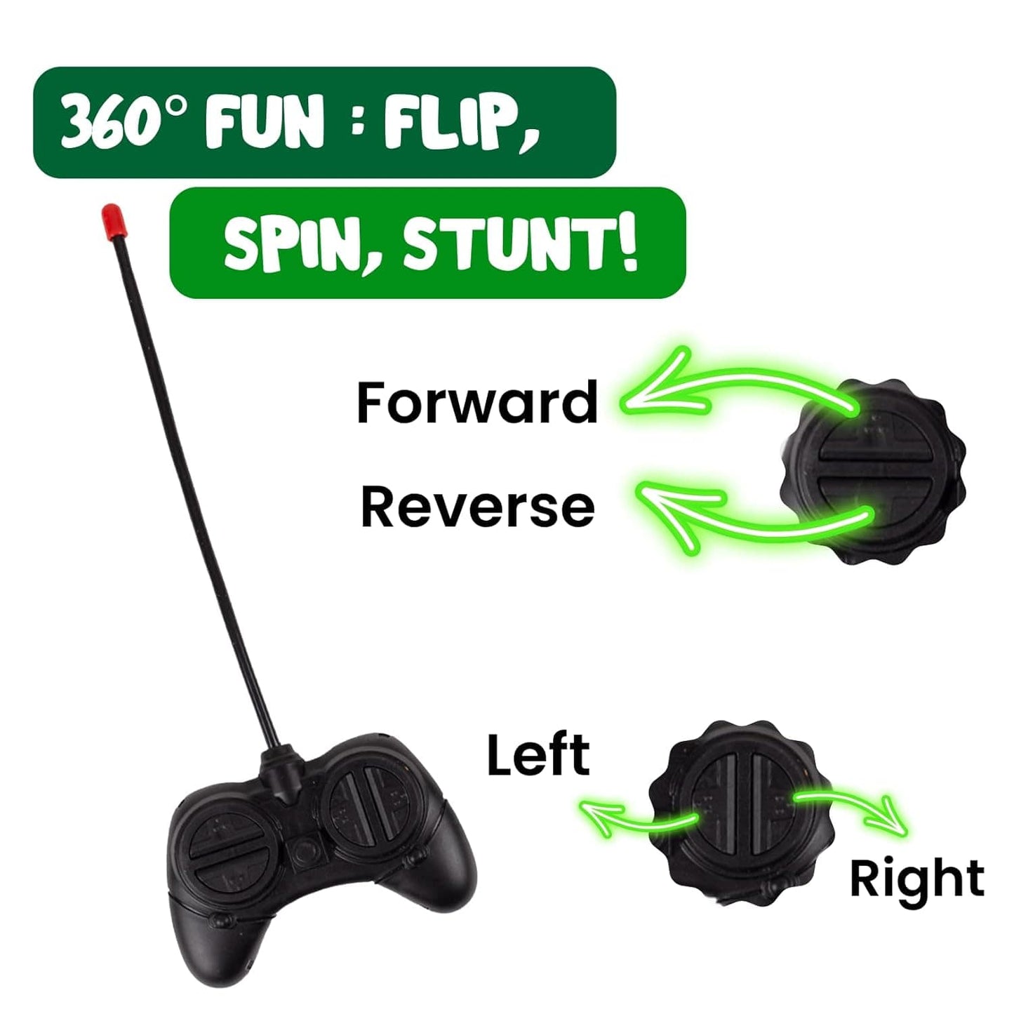Small Stunt Car Toy | 360° Rotating & Rolling | Rechargeable & Remote Control