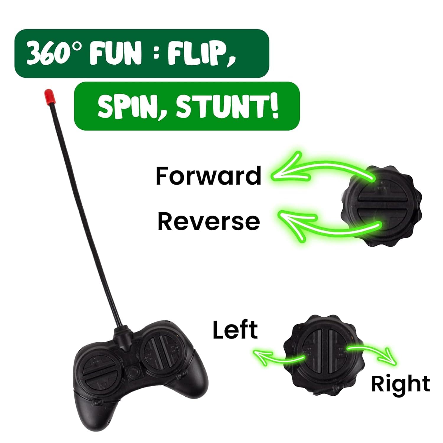 Small Stunt Car Toy | 360° Rotating & Rolling | Rechargeable & Remote Control