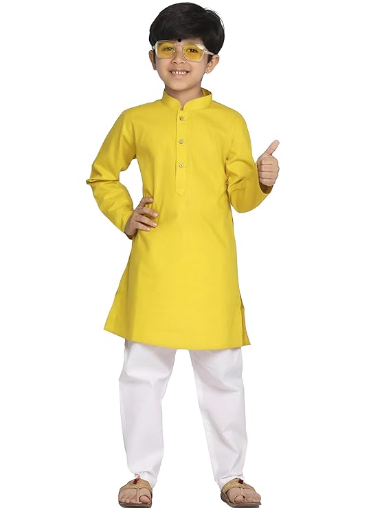 Comfy Yellow Kurta Pajama For Boys