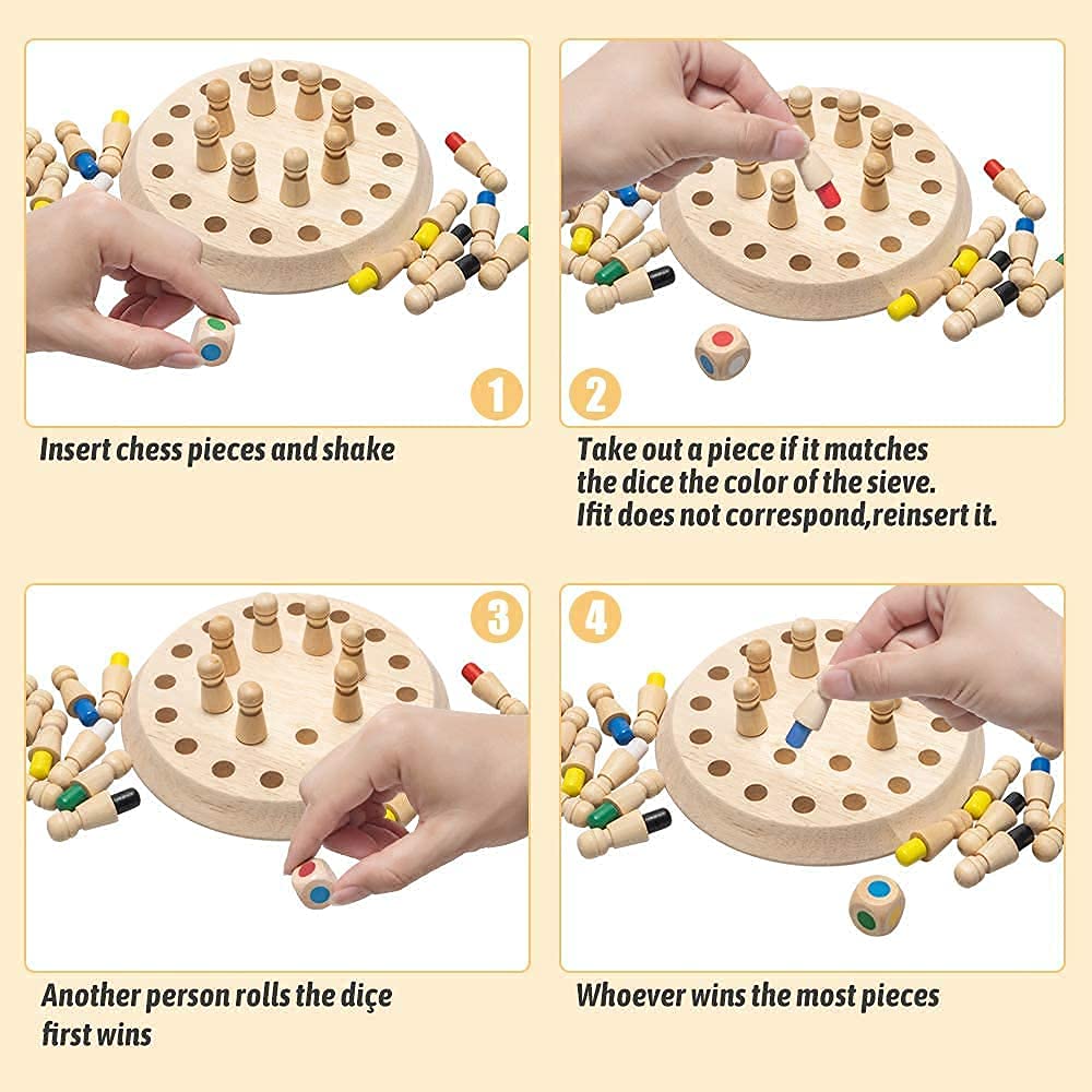 Memory Match Stick Chess Game | Funny Block Board Game
