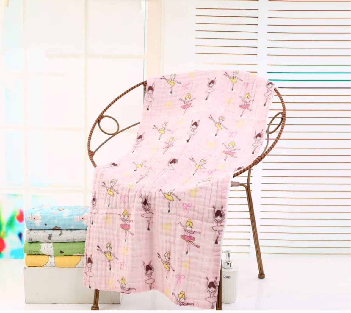 Newborn Muslin Swaddle Blanket | Soft & Skin-Friendly | Baby Pink
