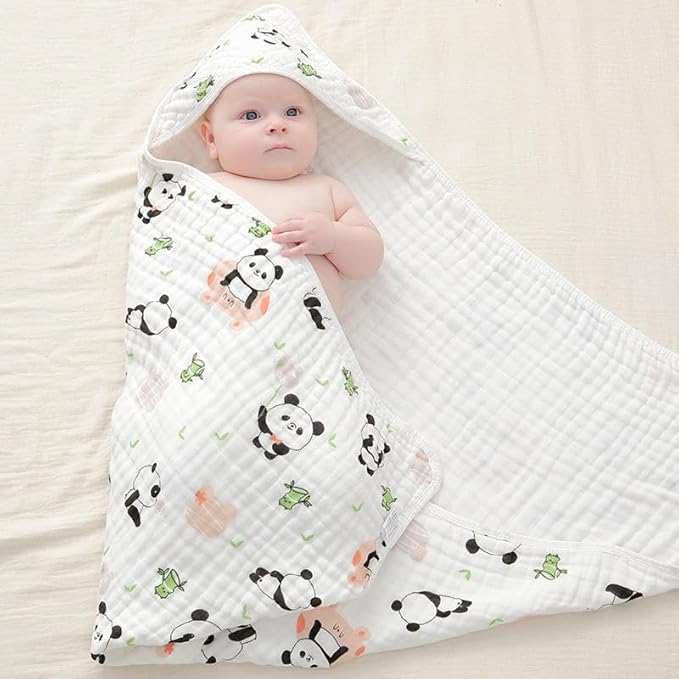 NewBorn Hooded Muslin Blankets | Unisex