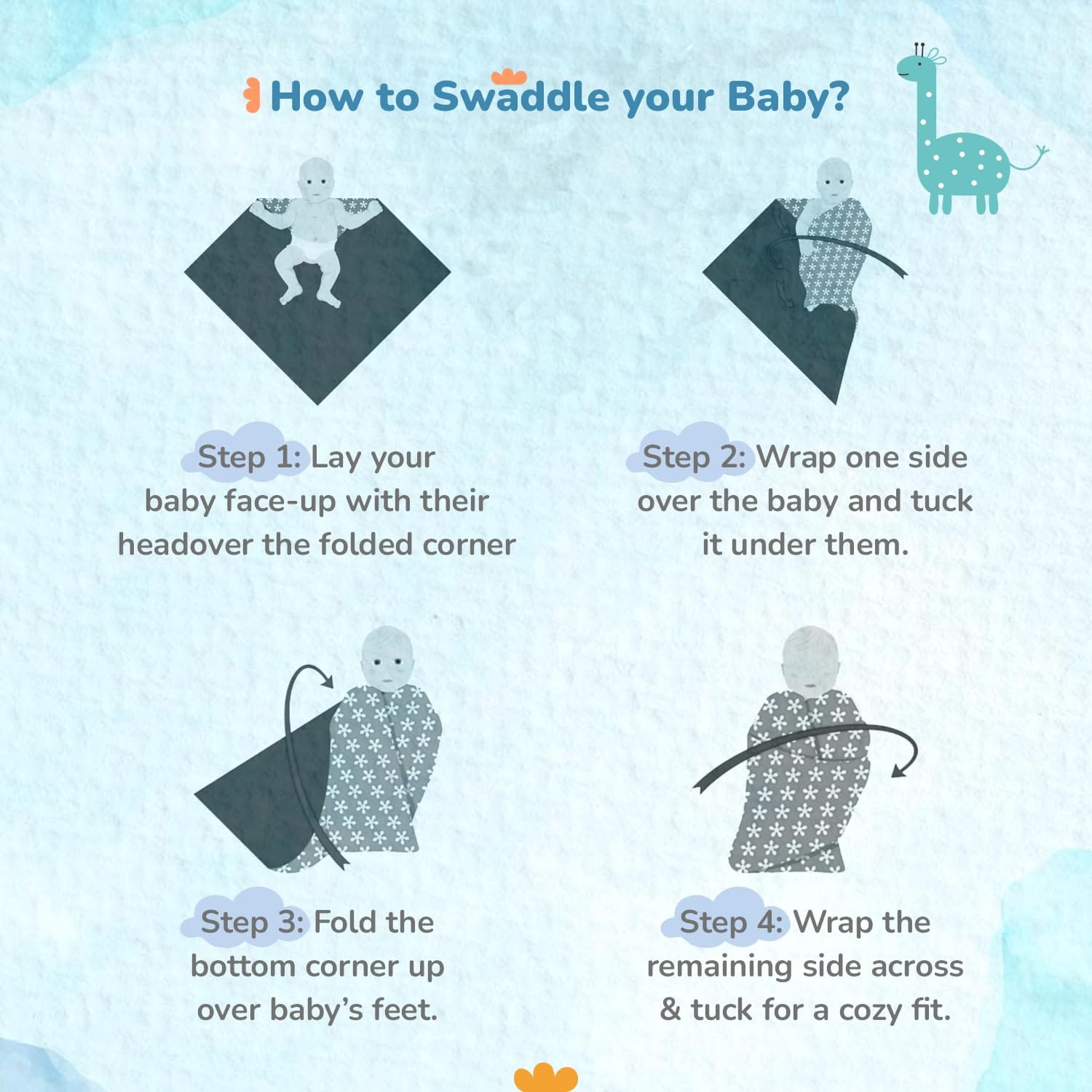 Muslin Swaddles For Newborn | Organic Muslin Wrapper For Babies | Pack of 3