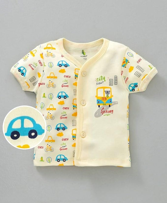 Cucumber Front Open Printed Jabla | Pure Cotton | Pack of 3