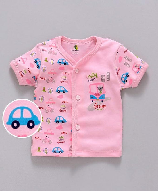 Cucumber Front Open Printed Jabla | Pure Cotton | Pack of 3