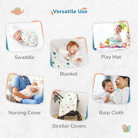 Muslin Swaddles For Newborn | Organic Muslin Wrapper For Babies | Pack of 3