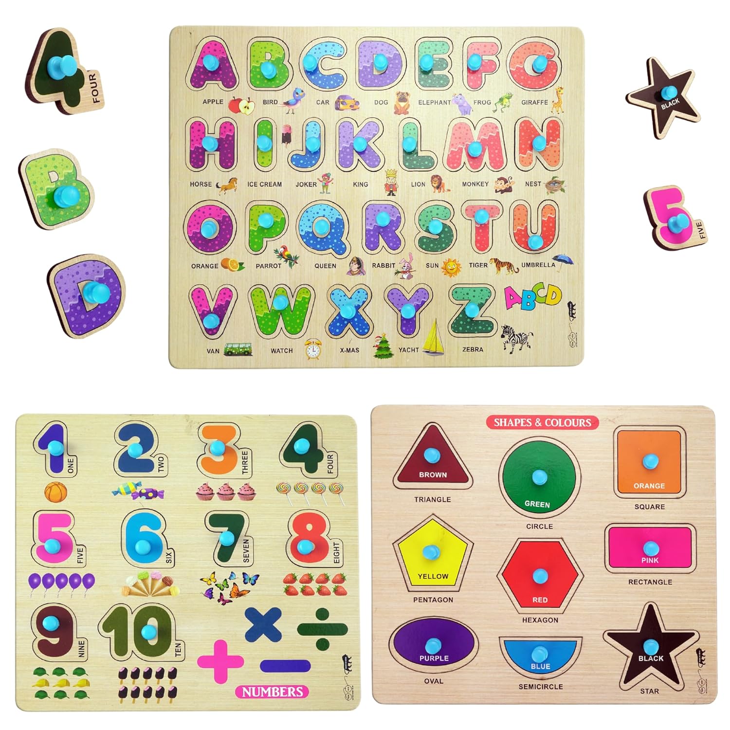 Wooden Learning Educational Board for Kids | Puzzle Toys | 2+ Years