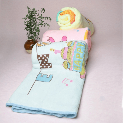 Baby Bath Towels Pure Cotton | Multicolor | Pack of 2