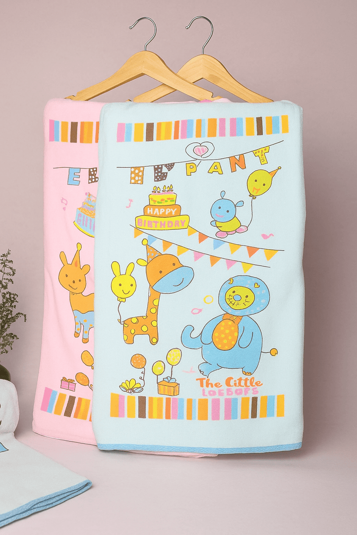 Baby Bath Towels Pure Cotton | Multicolor | Pack of 2