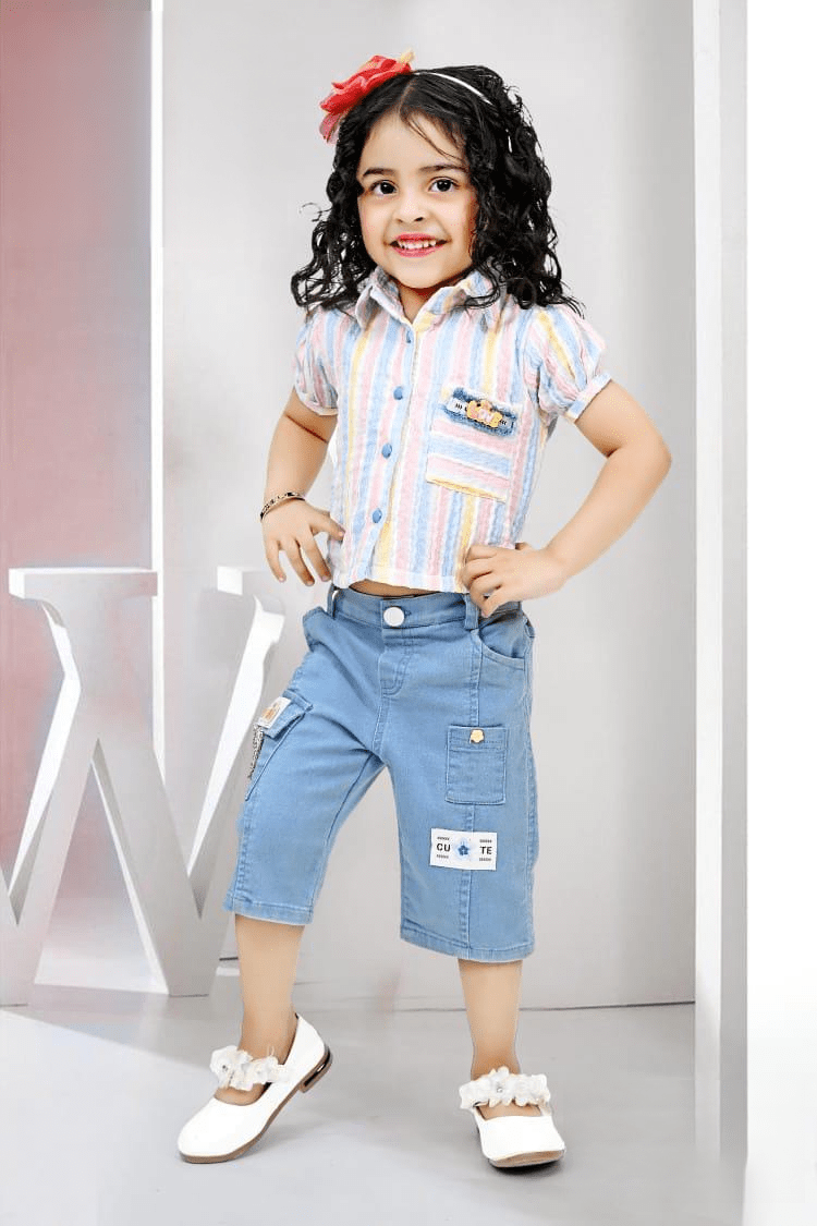 Clothing Sets For Girls | Shirt & Capri Set | Multicolor