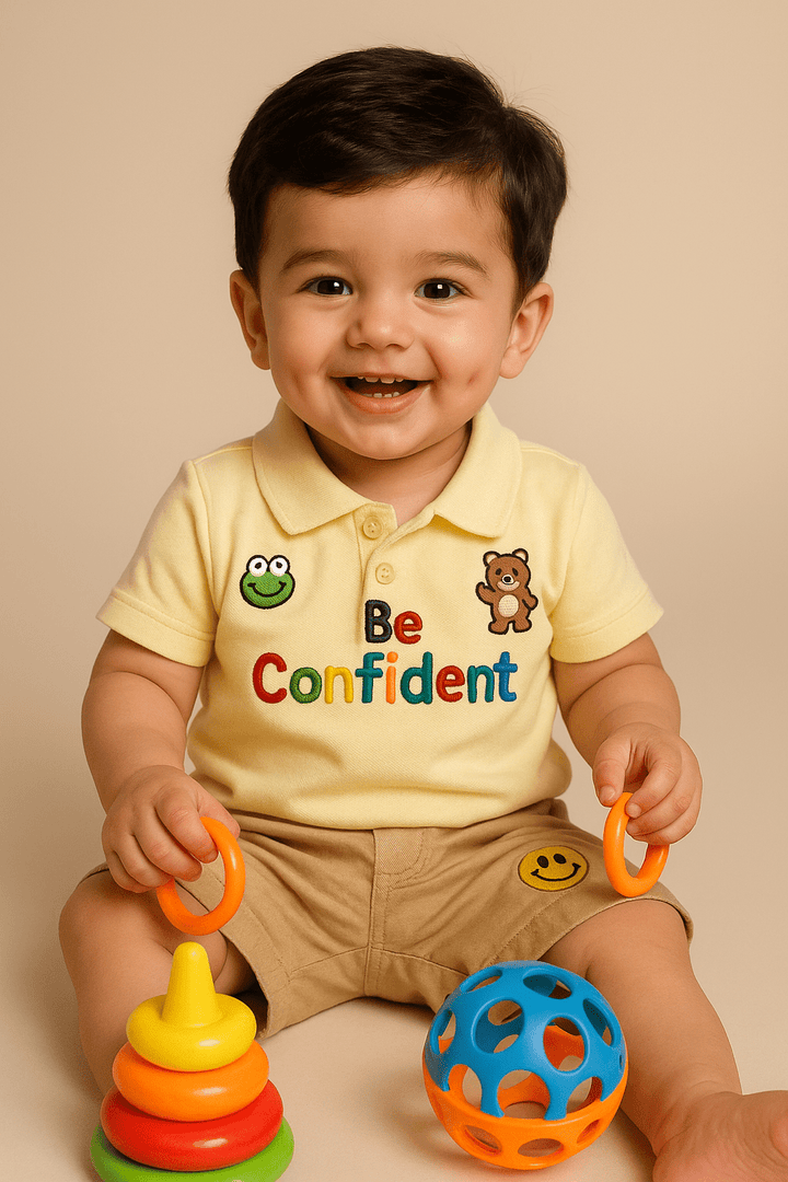 Clothing Sets For Boys | Collar Tshirts With Solid Shorts