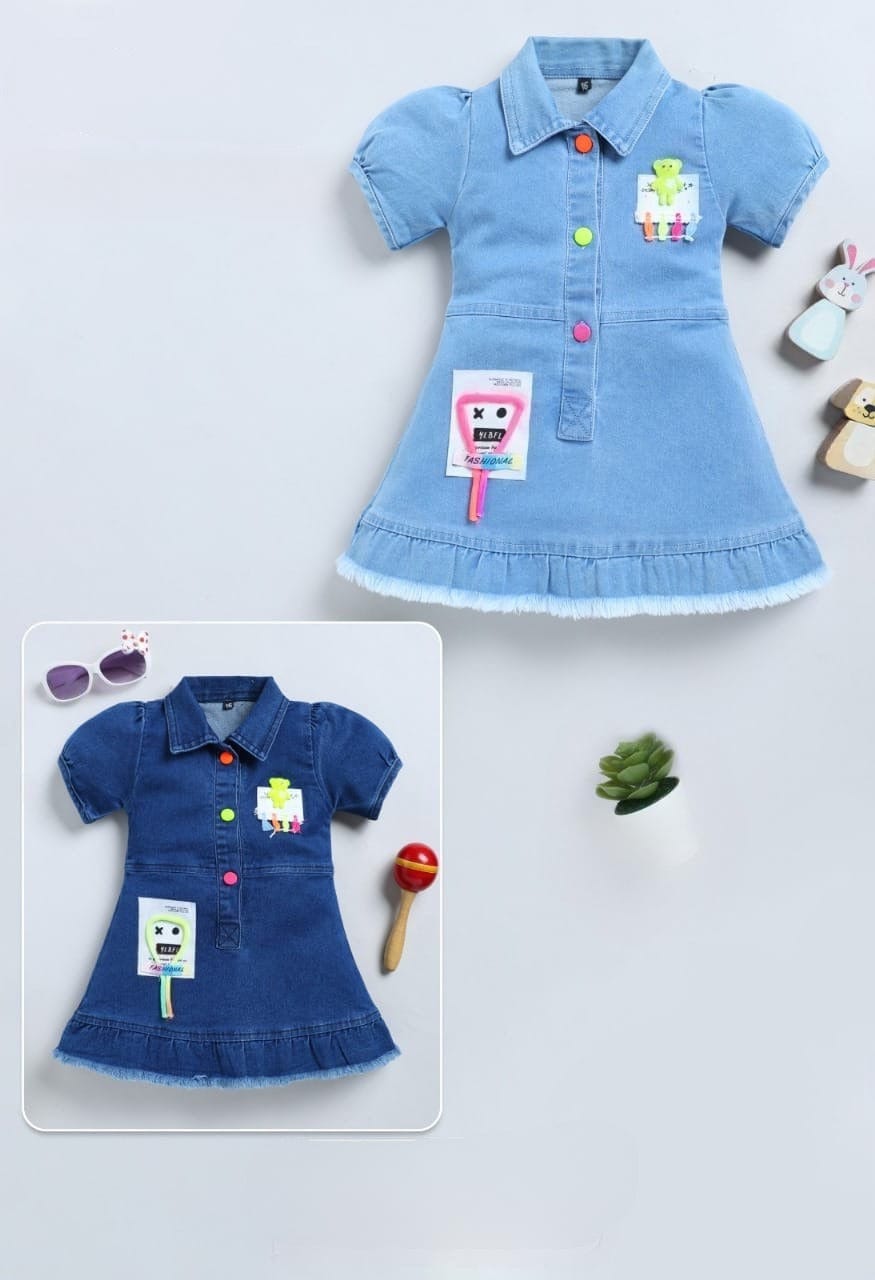 Frocks For NewBorn | Denim Frocks For Kids | Pack of 1
