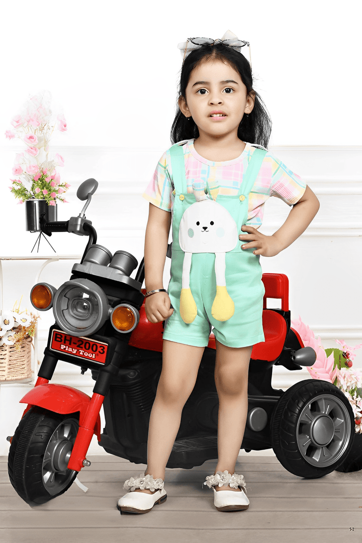 Dungaree For Girls | Soft & Lighweight | Aqua Green