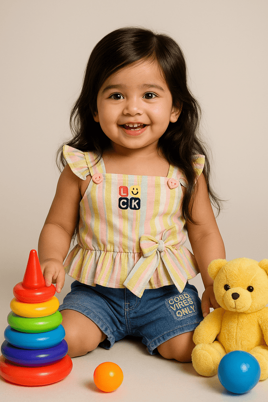 Multicolor Summer Set For Baby Girls | Sleeveless