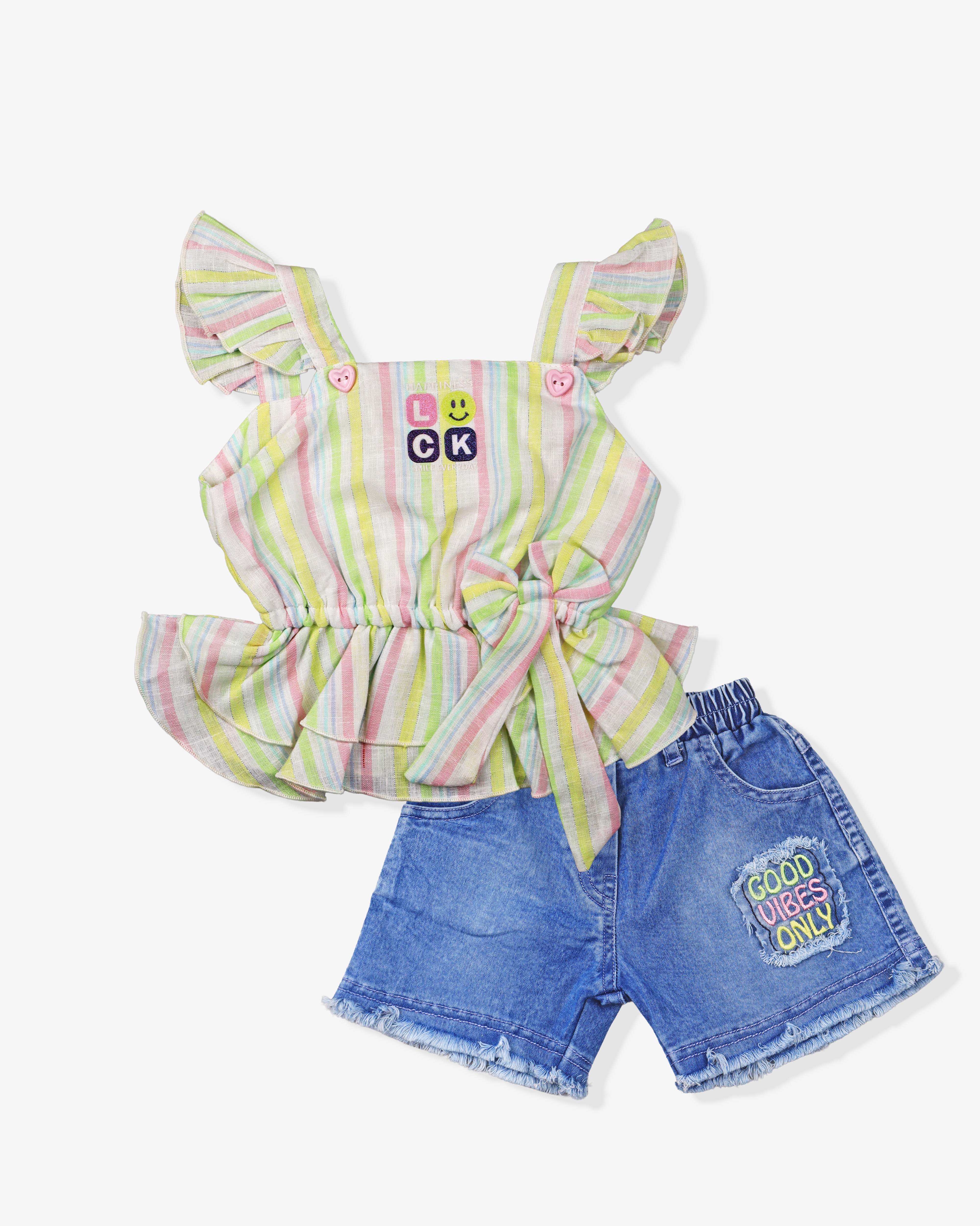 Multicolor Summer Set For Baby Girls | Sleeveless