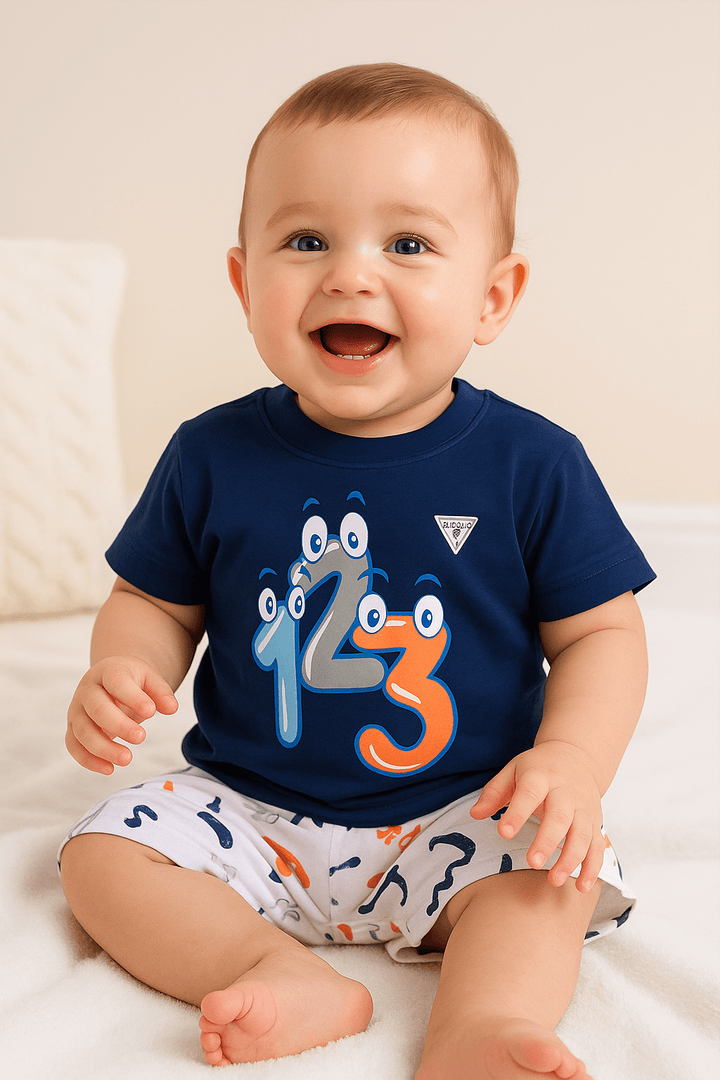 Clothing Sets For Boys | Travel Print | 100% Cotton | Navy