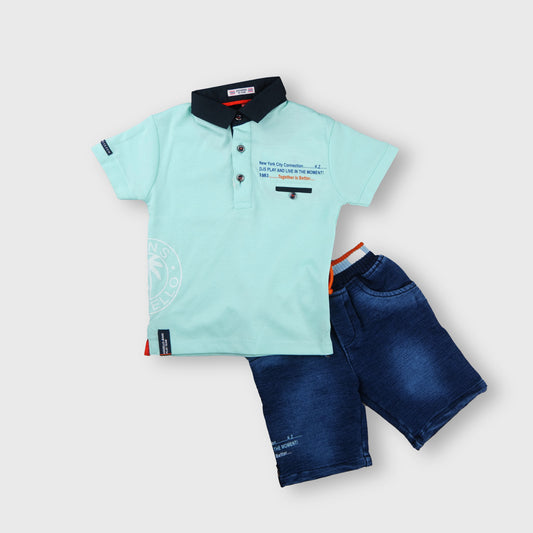 Clothing Sets For Boys || 6-30 Months || KF2345 Aqua