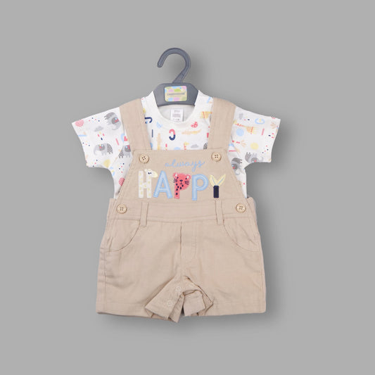 Dungaree Set For Boys || 1-24 Months || 1191 - Brown