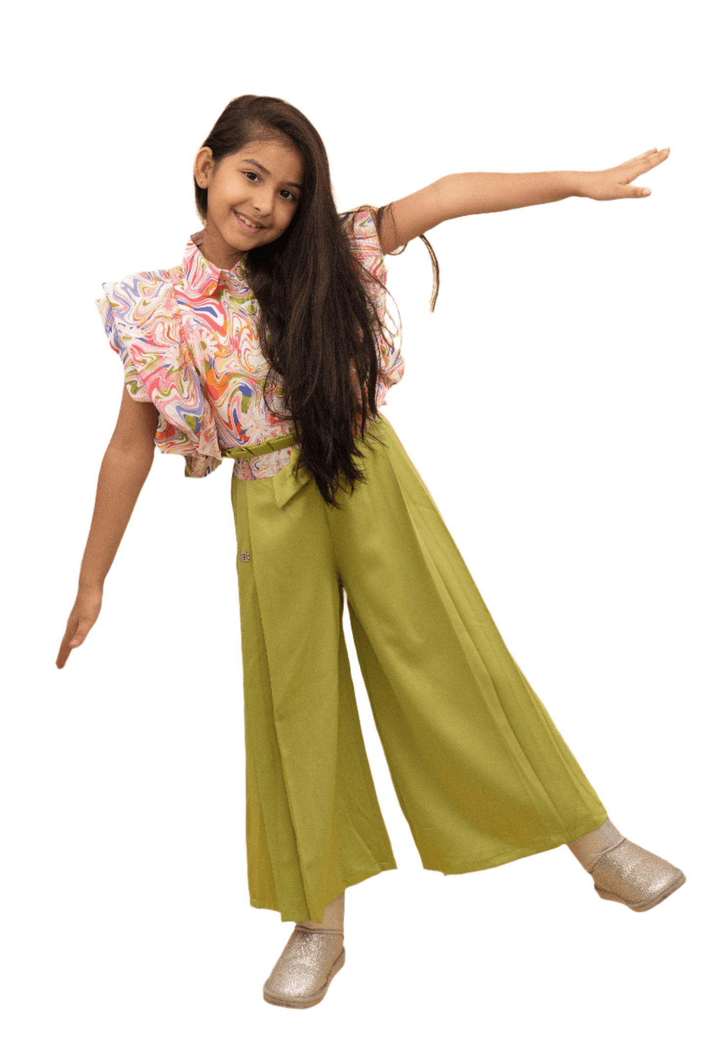 Multi Color Girls Plazzo Set