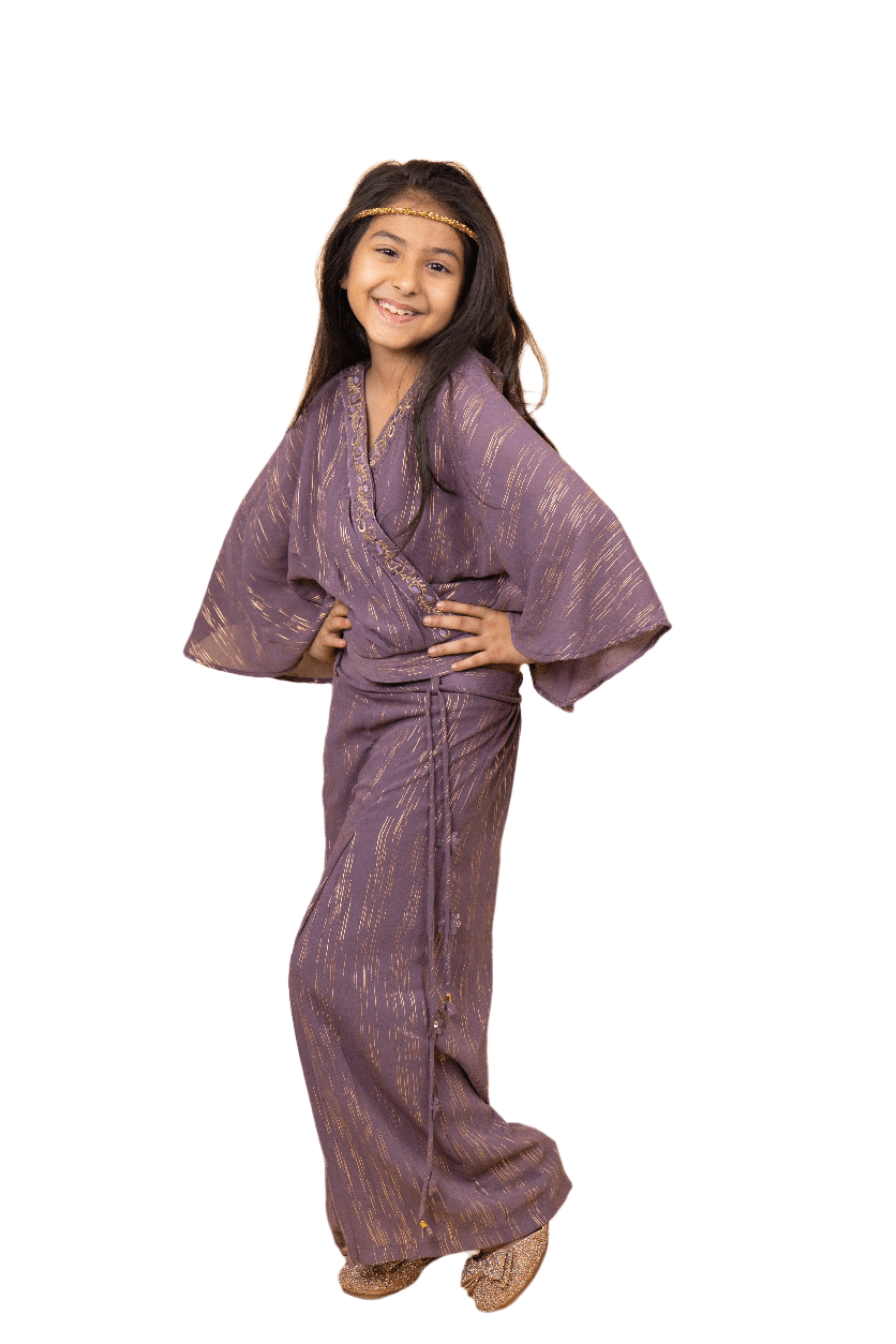 Purple Tone Girls Plazzo Set