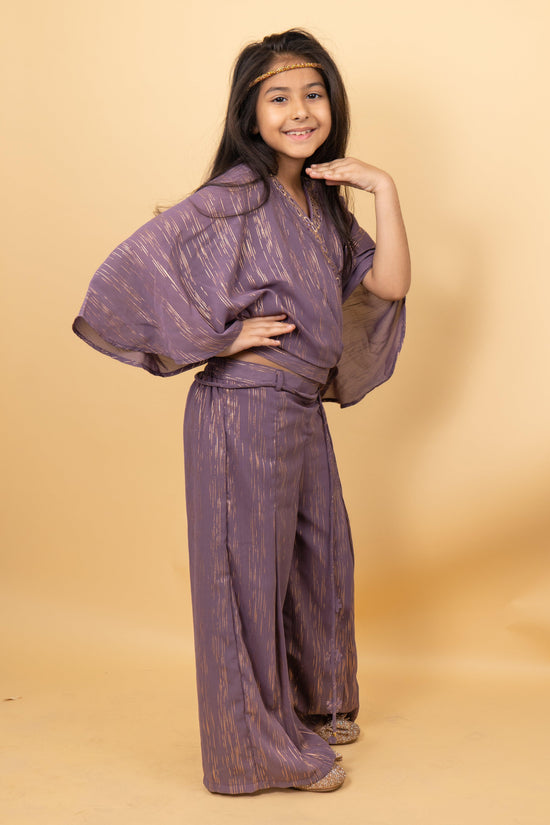 Purple Tone Girls Plazzo Set