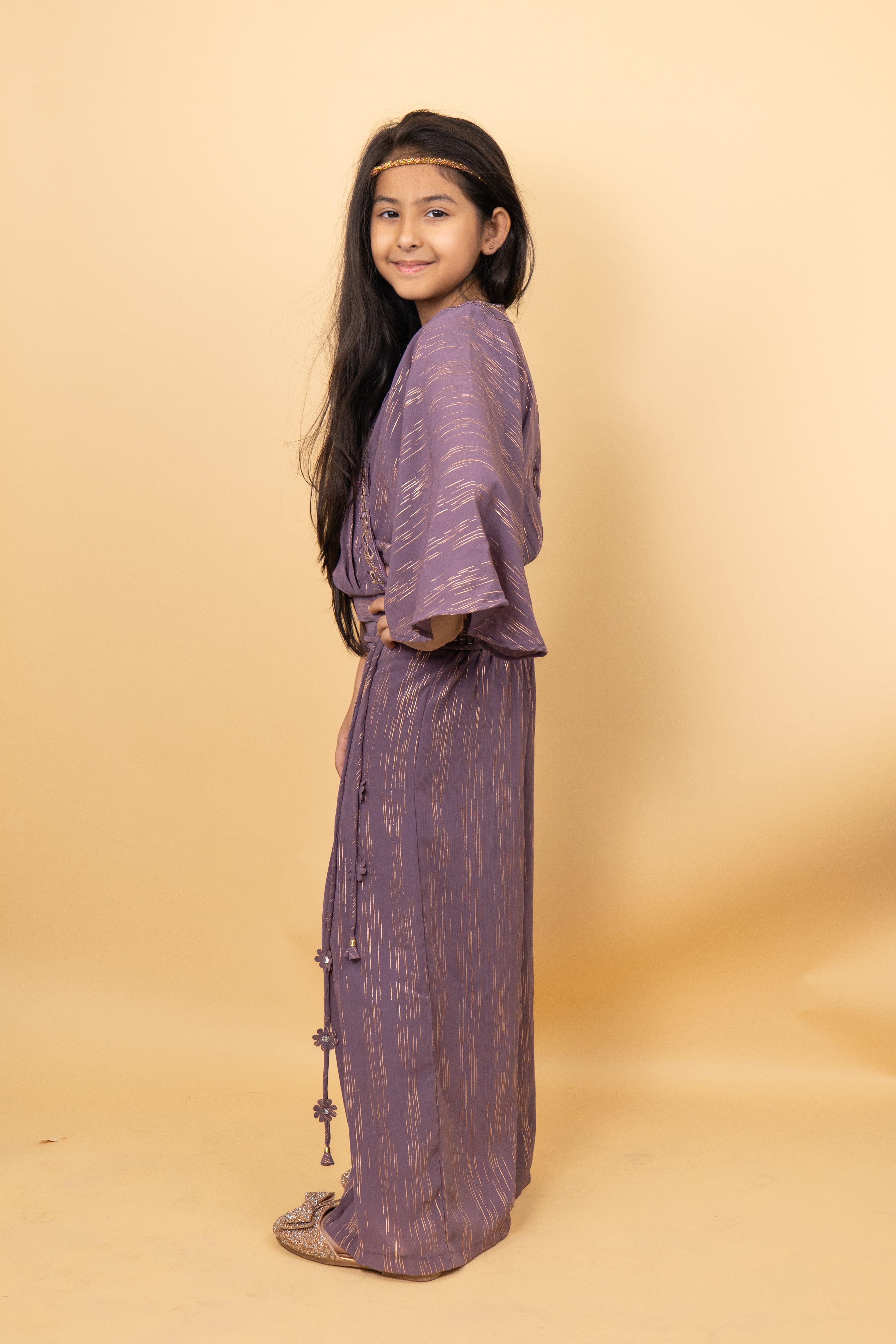 Purple Tone Girls Plazzo Set