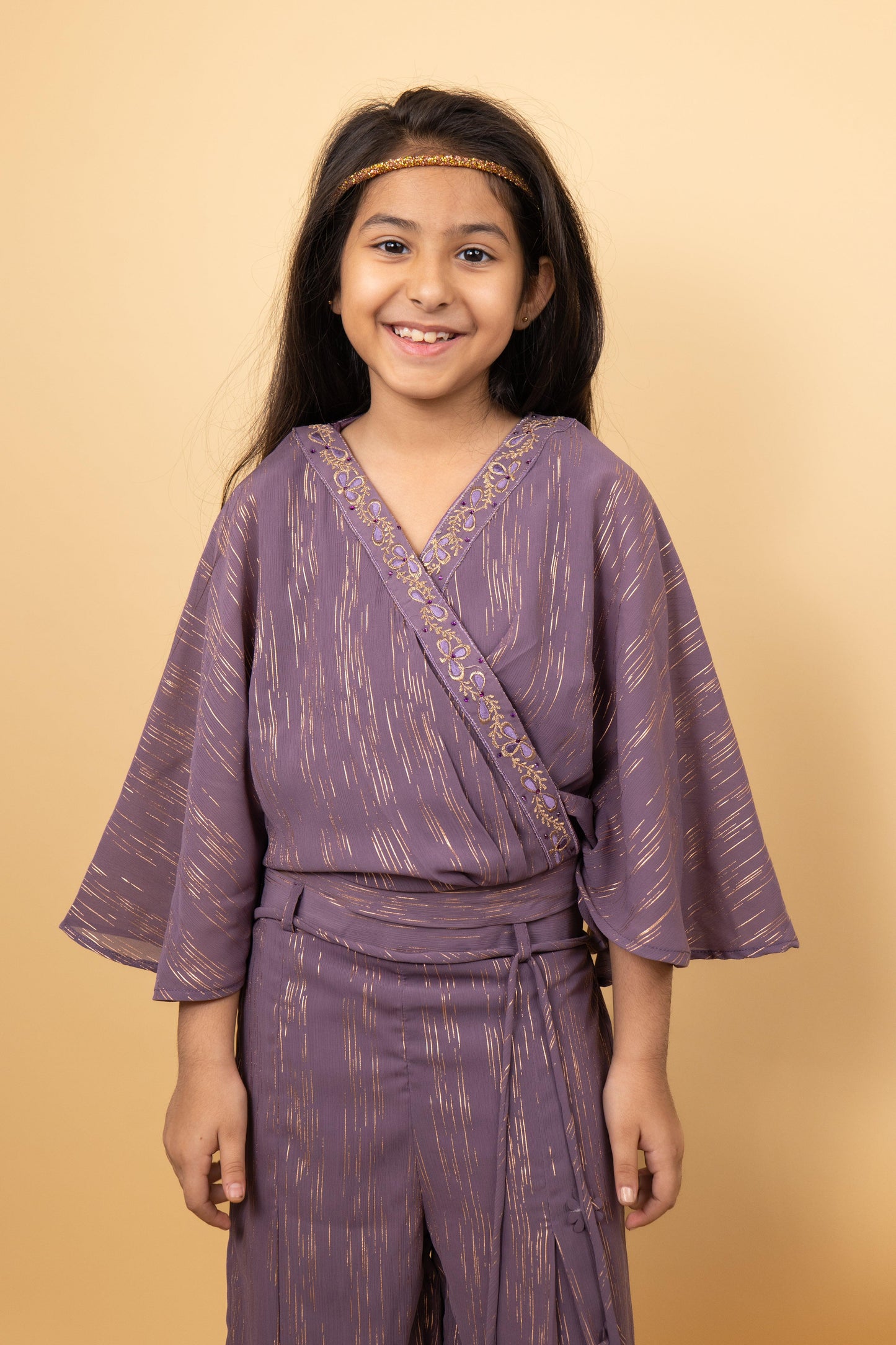 Purple Tone Girls Plazzo Set