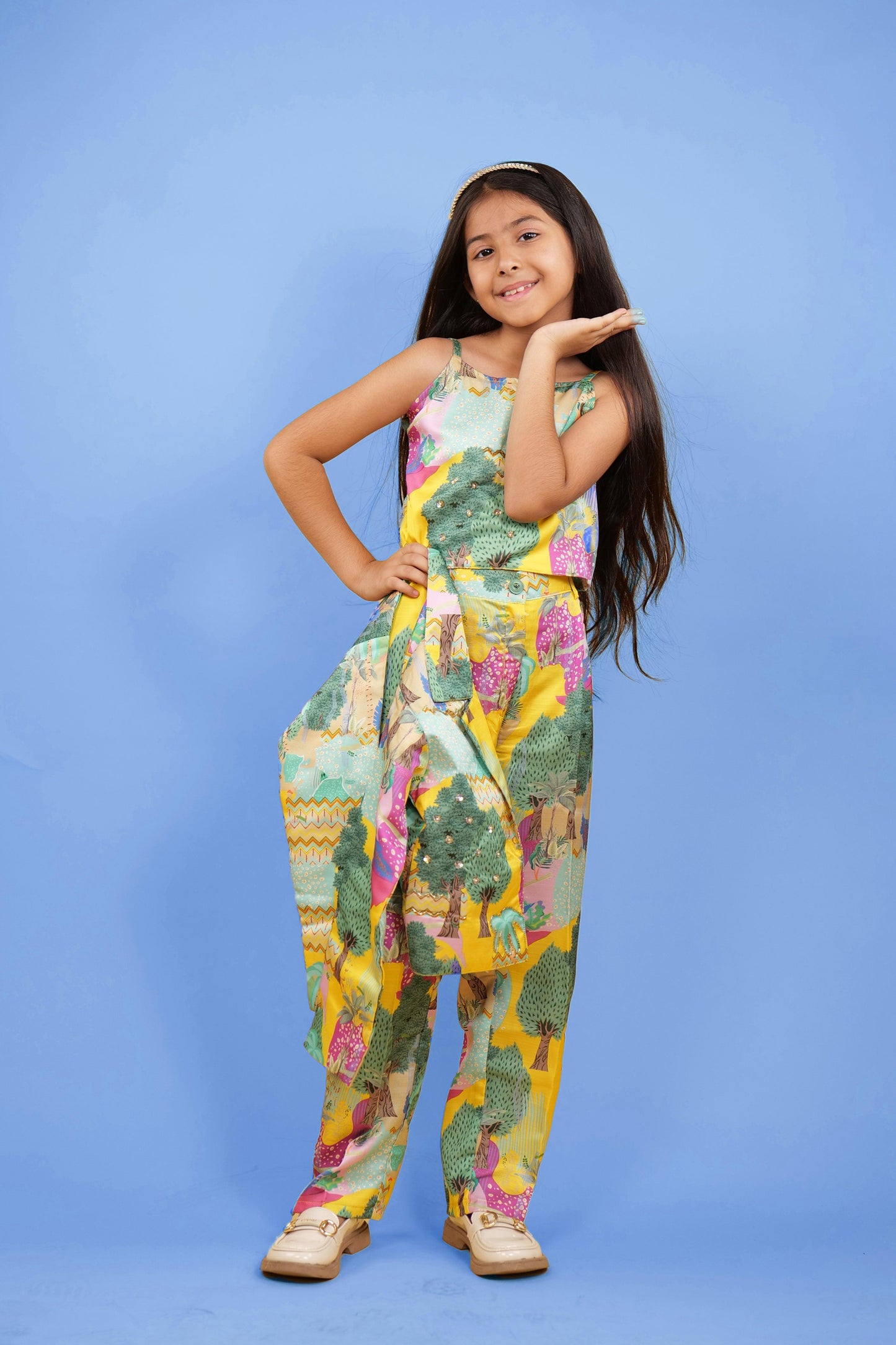 Multicolor Floral Print Co-ord Sets For Girls