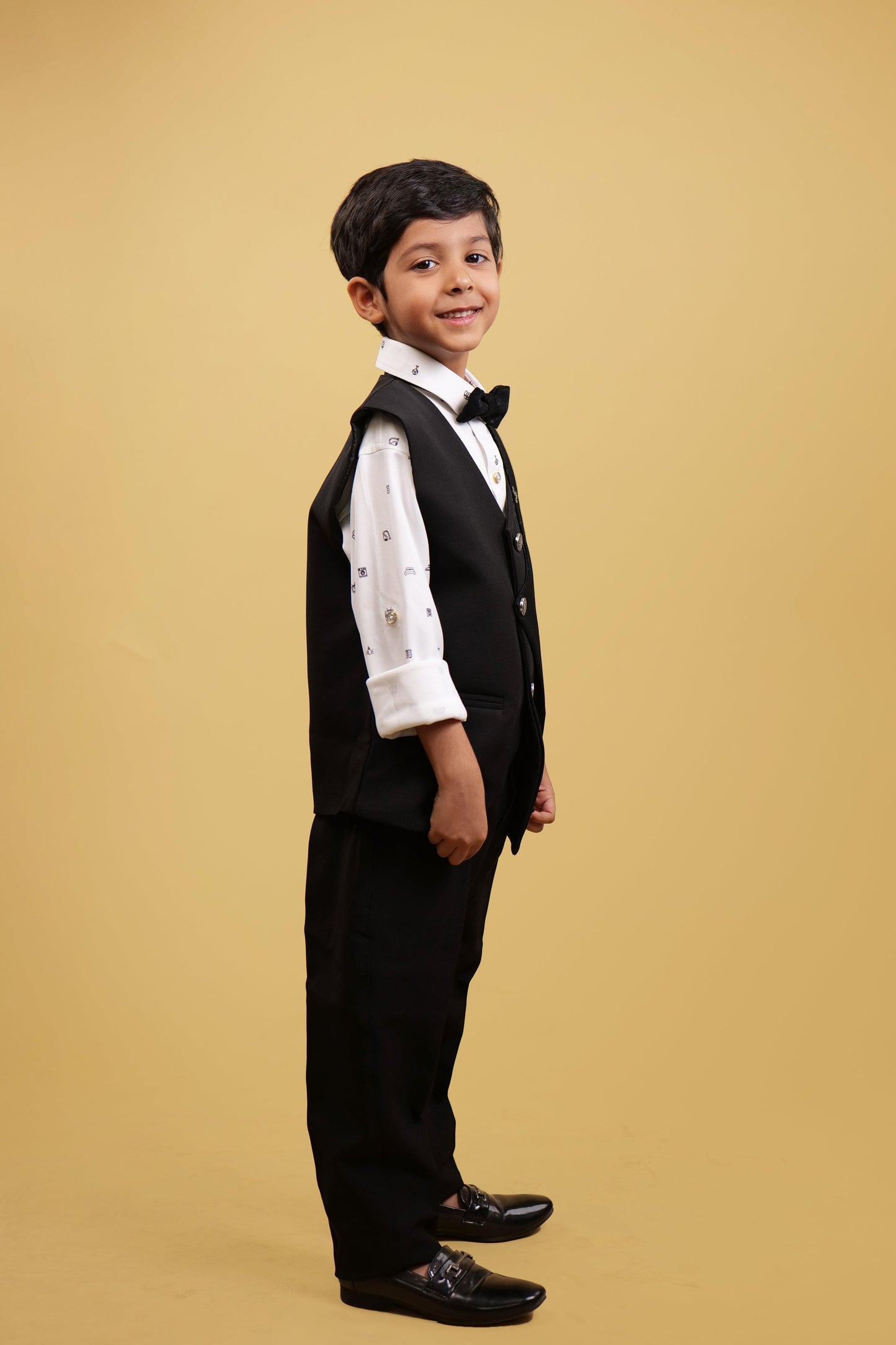 Black WaistCoat Sets For Boys