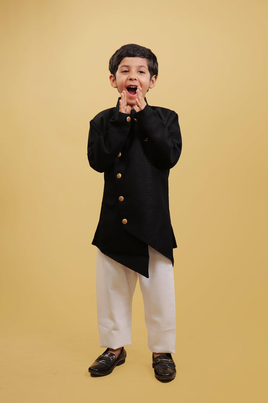 Black Indo-Western Set For Boys