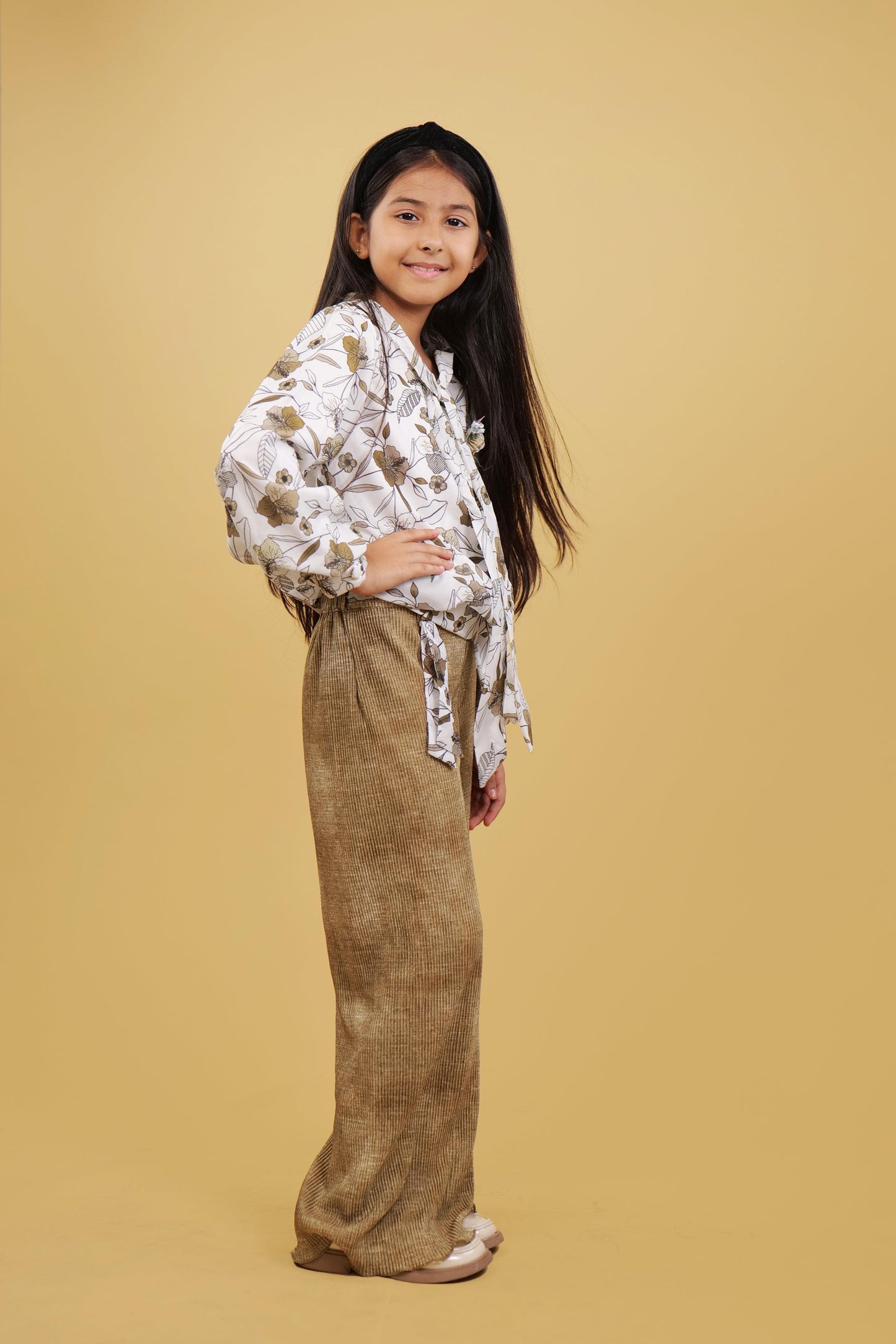 Shaded Brown Plazzo Set For Girls